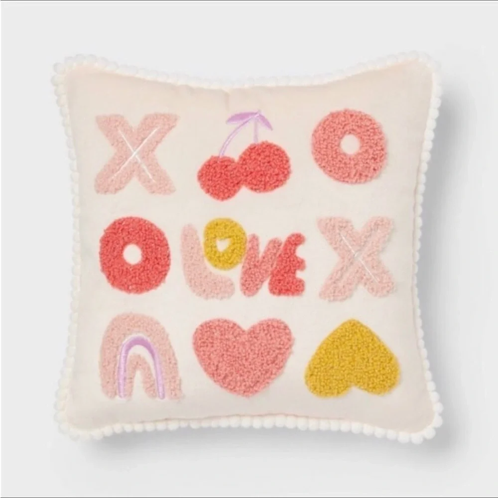 Set 3 | Cupcake, XO Square & Heart XO Love Valentine's Day Pillows - Spritz